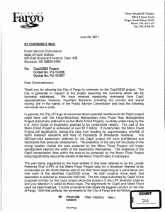 Fargo Mayor Dennis Walaker letter to ND Public Service Commission June 20th, 2011 re: CapX 2020